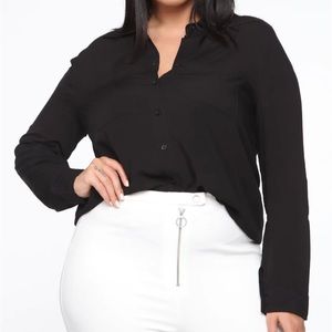 “You better work” Button Down Blouse